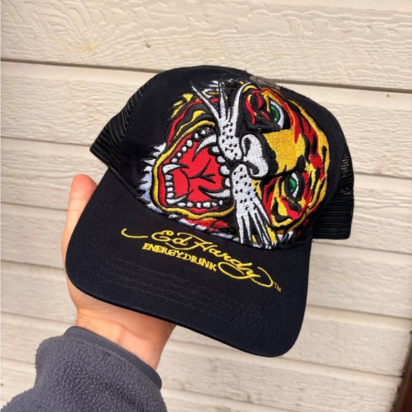 ED HARDY energy drink tiger lion hat embroided snapback - Picture 1 of 6